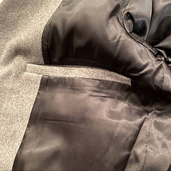 Mens H&M Wool Blend  Grey Peacoat - Picture 10 of 16